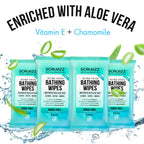 Extra Large Bath Wipes for Adults No Rinse - 120 Disposable Body Cleansing Cloths for Men, Women & Elderly - Great for Gym, Camping, Post Surgery