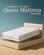 Queen Mattress Pad, Quilted Mattress Protector Topper fits 16" Deep Pocket