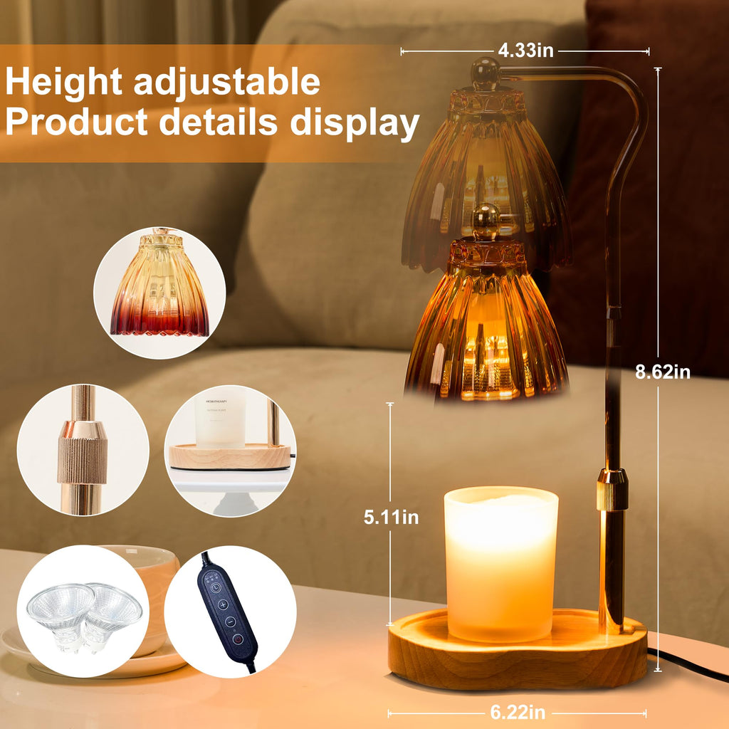 vankada Candle Warmer Lamp with Timer Dimmable, Gold Gift Wax Warmer Lamps