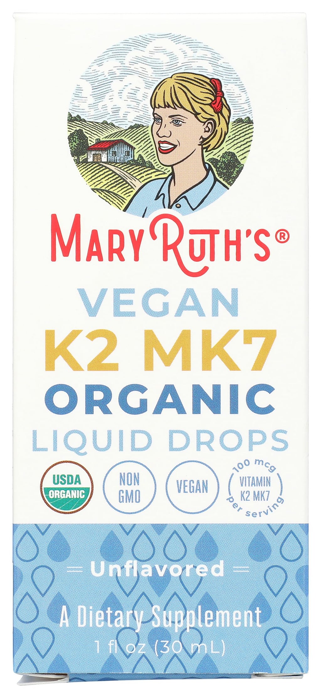 MaryRuth’s USDA Organic Vitamin K2 MK7 Liquid Drops for Adults & Kids | Sourced from Natto | Menaquinone- 7 | Vegan K2 Vitamin for Bone Health & Calcium Absorption | 1oz | Up to 90 Servings