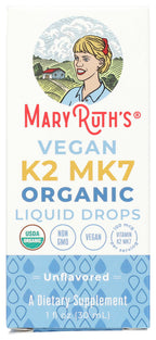 MaryRuth’s USDA Organic Vitamin K2 MK7 Liquid Drops for Adults & Kids | Sourced from Natto | Menaquinone- 7 | Vegan K2 Vitamin for Bone Health & Calcium Absorption | 1oz | Up to 90 Servings