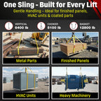 DD Sling (USA Made). 2" wide X (4' to 20' lengths) in Listing! 2 Ply Twisted Eye, Nylon Lifting Slings, Eye & Eye, Heavy Duty (900 webbing), 6,400 lbs Vertical, 5,100 Choker, 12,800 Basket Load Capacity (2inX8ft)