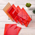 Lesnlok Red Acrylic Sheets 1/8 inch Thick 3mm 2 Pack 8 x 10 Clear Plexiglass Sheets,for Sign,Craft,Painting,Laser Cutting,DIY Display Projects… (8"x 10", Red, 2)