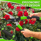 GARDENWORK Hedge Clippers Shears with Teflon Coated&Carbon Steel Blades