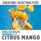 CON-CRET Creatine HCl + Hydration | Electrolyte Powder Tub | Citrus Mango | Sugar Free Electrolytes | Rehydration Formula w Potassium, Sodium, Zinc, Magnesium to Hydrate & Recover (40 serv)