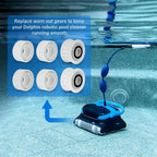 Automatic Robotic Pool Cleaner Replacement Parts, Guide Wheels 4 Pack with 2 Pack Pulley Gears 3884997-R6 for Maytronics Dolphin, Nautilus CC Plus Pool Cleaner M200/M400/M500 &Dx3/Dx4/Dx6