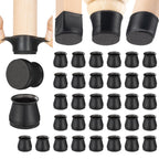 Aneaseit Chair Leg Floor Protectors - 32 pcs Black - Felt Bottom Silicone Pads for Hardwood Floors & Furniture Feet - Rubber Caps for Chairs - Medium