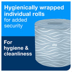 Tork Advanced Toilet Paper Roll, White, Compatible with T24 Dispensers, 2-ply, Soft Tissue, 80 rolls x 500 sheets (2461200)