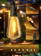 Brightown Outdoor String Lights Patio Lights 100FT ST38 Waterproof Dimmable