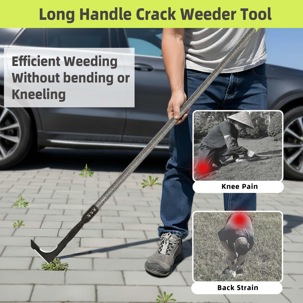 KLDOLLAR Crack Weeder, Long Handle Crevice Weeding Tool, 48" Weeder Tool
