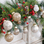 MoonXmas 34PCS Champagne/White Christmas Ball Ornaments Set for Tree Decor