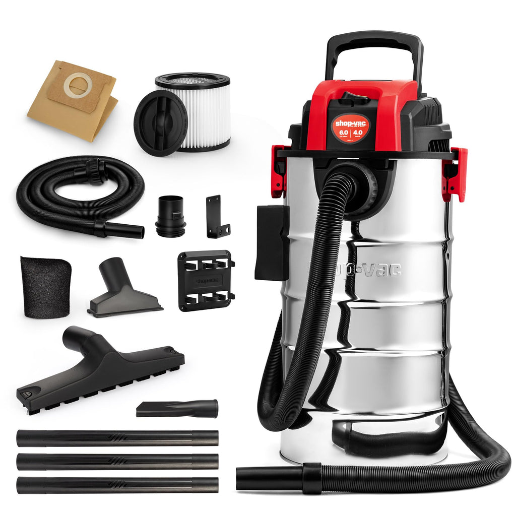 Shop-Vac 6 Gallon 4.0 Peak HP Wet/Dry Vacuum, Wall Mountable Shop Vacuum