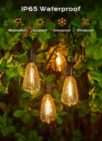 Minetom 100FT Outdoor String Lights with Remote, ST38 Patio Lights Dimmable