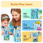 PicassoTiles Magnet Tiles Magnetic Building Blocks Aquarium Marine Animal Theme Set with 8 Character Action Figures Shark Crab Turtle STEM Toys Construction Preschool Toddlers Kids Boys Girls 3+ PTQ15