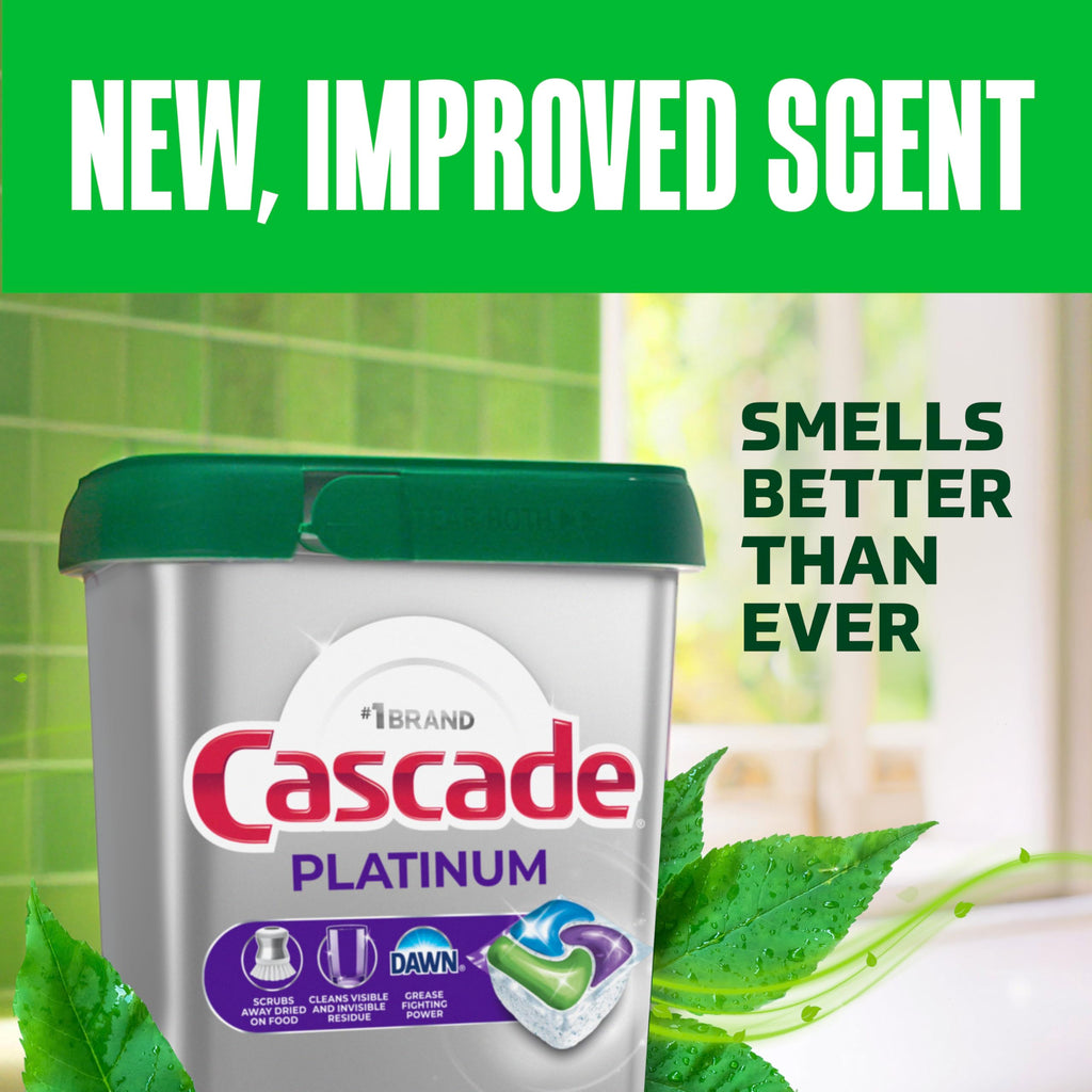 Cascade Platinum Dishwasher Pods, Dishwasher Detergent, Dish Detergent Soap, Fresh, 59 Count
