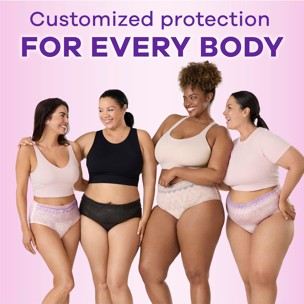 Always Discreet for Sensitive Skin Underwear, Four Times Skin Protection, Dermatologically Tested, Fragrance-Free, Maximum Absorbency, Large, 24 Count
