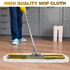 4-Pack 36'' Universal Microfiber and Cotton Mop Pads – Loop End - Easy Zipper - Compatible with Industrial Dust Mops – Reusable Replacement Heads for Commercial Floor Cleaning & Janitorial Supplies
