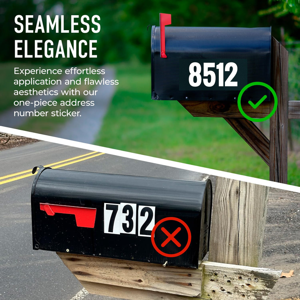 Reflective Mailbox Numbers Sticker for Outside 4 Inch, For Mailbox, Windows, Cars, Door, Trucks and Homes, Five Character Custom Address Numbers, Businesses, 3M EGP Outdoor Sign, Made in USA