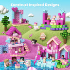 GobiDex 100PCS Magnetic Blocks Princess Building Toys for Girls 3+, Magnet Pink Castle STEM Sensory Playsets for Toddler Kids Birthday Gifts