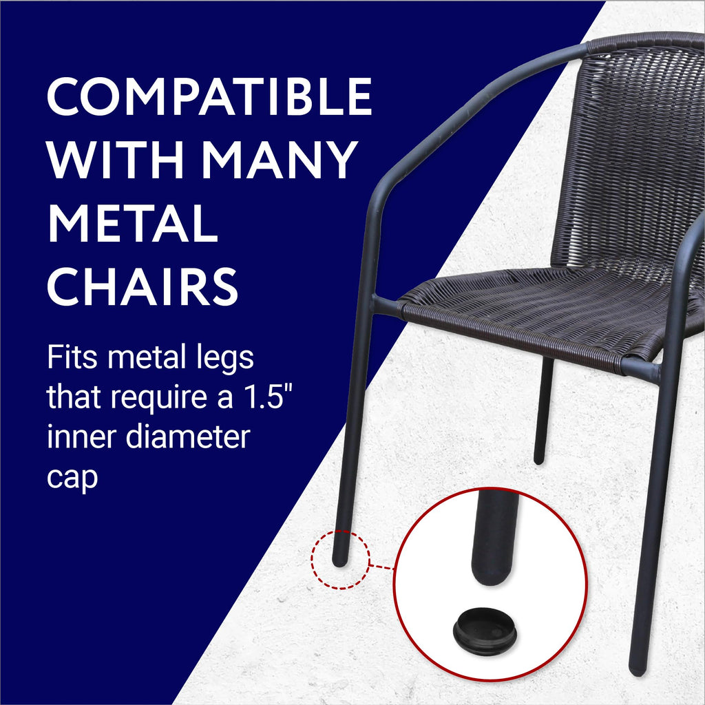 IMPRESA 32 Pack of 1.5 Patio Furniture Glides/Feet/Caps for Wrought Iron Outdoor Furniture “ Protect Your Floor Surfaces from Scratches, Replacement for Eight Chairs
