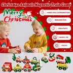 Advent Calendar 2026 Magnetic Wooden Animal Train for Kids,24 Day Christmas Advent Calendar Surprise Train,Montessori Magnetic Train Toy Christmas Countdown Gift for Toddlers,Boys and Girls