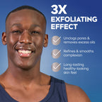 NIVEA MEN Deep Clean Face Wash and Scrub with Natural Charcoal, Exfoliating Face Wash for Men Removes Excess Oil, Dirt and Impurities, Beard Friendly Skin Care, 2.5 Fl Oz Tube, Pack of 3