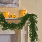 Hananona 2Pcs 6FT Christmas Garlands, Real Touch Norfolk Pine Garland