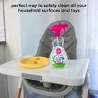 Dapple Baby All Purpose Cleaning Spray, Hypoallergenic for Toys, High Chairs, Swings, Counters, Powered by Plants, 1 Pump Included, Fragrance Free, 16.9 Fl Oz (Pack of 2) + 30 Count Wipes