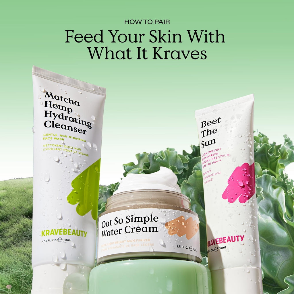 KraveBeauty Matcha Hemp Hydrating Cleanser for Sensitive Skin, 2 Pack, Gentle, Non-Stripping Face Wash with Matcha, Hemp Seed Oil & Glycerin, Fragrance Free, 2 x 120ml