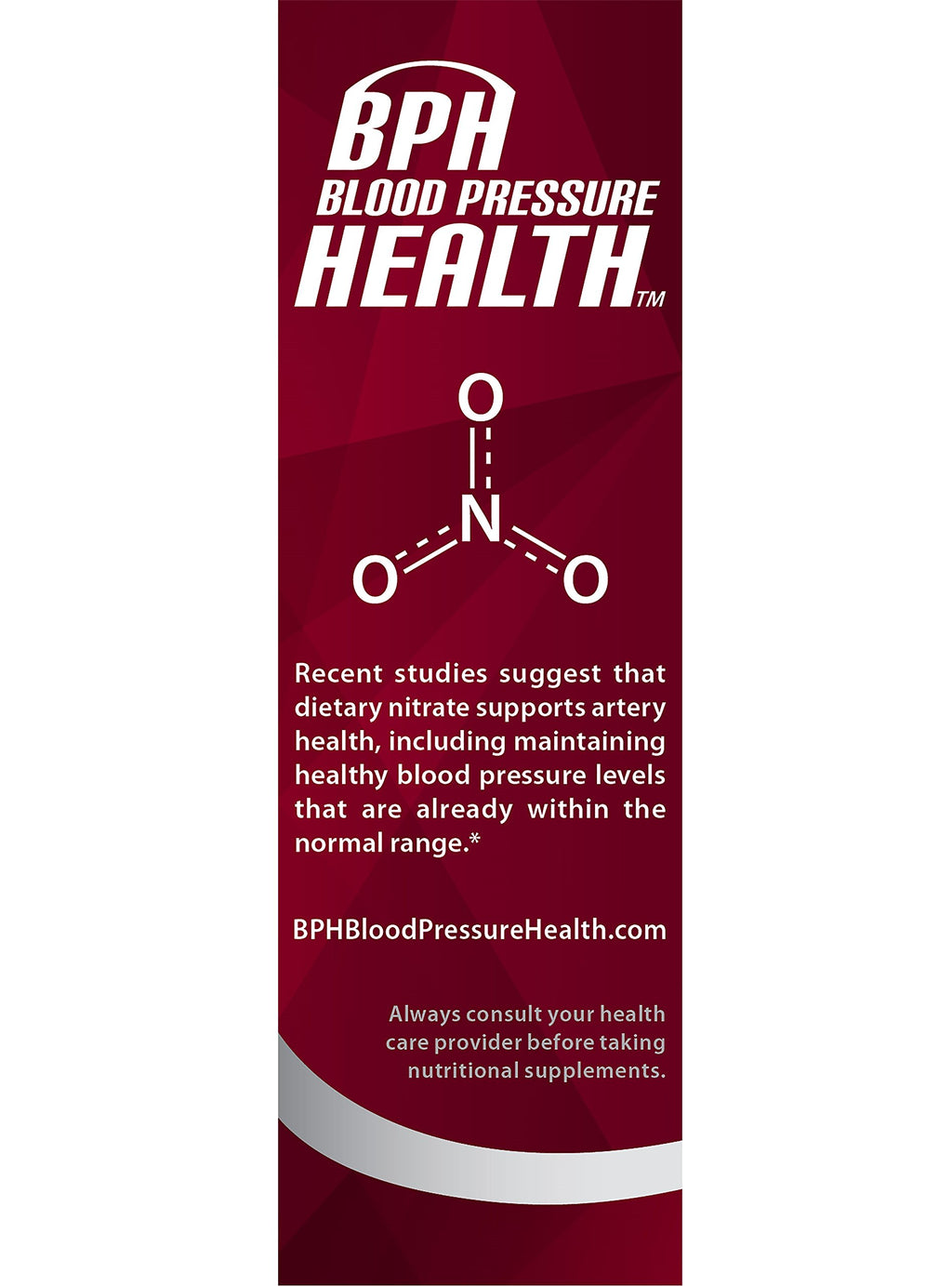 BPH Blood Pressure Health Maintenance Dietary Supplement Caplets, Purple, Beetroot, 60 Count
