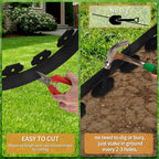 Landscape Edging Border Kit, No Dig Garden Edging Border 60ft 2in Tall with Scissors and 60 Spikes for Landscaping Border Edging Flower Bed Edging Borders