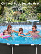 [Patented] POOLHOUR 2026 Upgrade Height Pool Fountain for Above Gound and Inground Pools, Adjustable Pool Sprinkler Fountain, Wide Width Spray Pool Waterfall, Cooling Swimming Pool Accessories