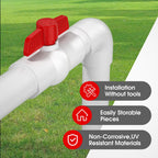 EPHECH 2PCS 2" PVC Ball Valve, SCH40 Slip PVC Water Pipe Valve with Easy Turn Red T-Handle, Shut-Off PVC Ball Valve Socket for Swimming Pool, Sprinkler Lines, Outdoor Plumbing & Irrigation System