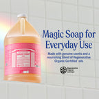 Dr. Bronner's Magic Soap Pure-Castile Liquid Soap (Rose, 32 Ounce) - Made with Regenerative Organic Certified Oils, 18-in-1 Uses: Face, Body, Hair, Laundry, Pets & Dishes, Concentrated, Vegan, Non-GMO