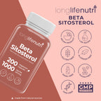 LongLifeNutri Beta Sitosterol 1000mg - Phytosterols Supplement, 200 Vegetarian Capsules, Plant Sterols for Daily Wellness & Dietary Balance, 100-Day Supply, GMP Certified, Made in USA