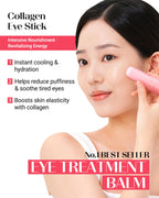 THESAEM Iceland Eye Stick Bundle - 3 Pack (Collagen + Peptide + Hydrating) 0.38 oz Each - Complete Under Eye Treatment for Dark Circles, Puffiness & Wrinkles - Anti-Aging Cooling Balm with Niacinamide