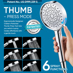 Cobbe Filtered Shower Head with Handheld, High Pressure 6 Spray Mode Showerhead with Filters, Water Softener Filters Beads for Hard Water - Remove Chlorine - Reduces Dry Itchy Skin, Chrome