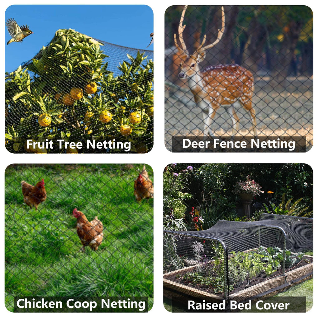 POYEE 30 x 30 FT Bird Netting for Garden Woven Mesh Garden Netting for Plants, Vegetable, Fruit Trees, Blueberry Bushes, Strawberries Against Birds, Deer, Squirrels and Other Animals