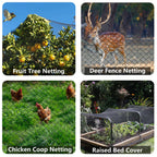 POYEE 30 x 30 FT Bird Netting for Garden Woven Mesh Garden Netting for Plants, Vegetable, Fruit Trees, Blueberry Bushes, Strawberries Against Birds, Deer, Squirrels and Other Animals