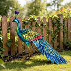 chisheen Metal Peacock Statue Garden Decor Yard Art Outdoor Gift for Women