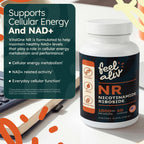 Feelaliv Nicotinamide Riboside (NR) Supplement 1000mg Per Serving | NAD+ Precursor | Cellular Energy & Cognitive Support | Single Ingredient | Clean Label | Vegan | 60 Capsules