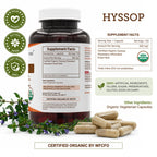 Secrets of the Tribe Hyssop USDA Organic Capsules | Certified Organic Vegetarian Capsules, Herbal Dietary Supplement | Hyssopus officinalis Dried Herb (120 Count)