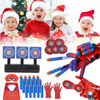 3 Sets Spider Web Shooters Halloween Party Favors Decorations for Kids Wrist Launcher Toys with Hero Gloves Auto Resetting Boards Spider Cape and Mask Cosplay Costume for Kids Birthday Party