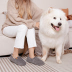 EverFoams Women’s Soft Curly Memory Foam Slippers Grey,7-8 US
