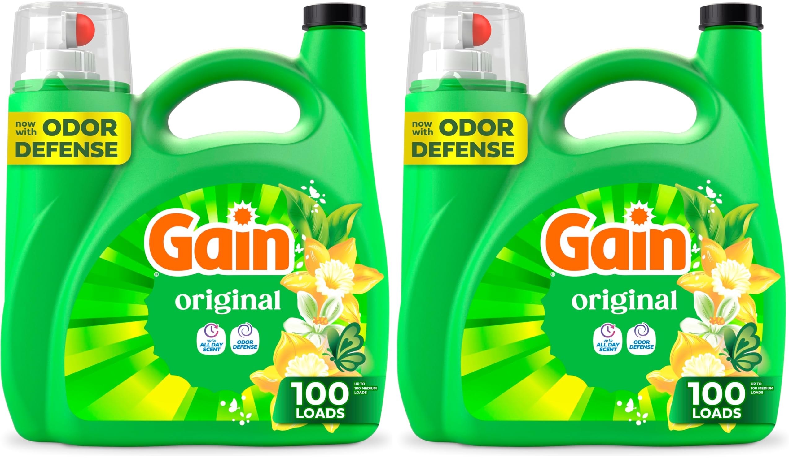 Gain Liquid Laundry Detergent, Original Scent | 107 Loads | 154 oz | HE Compatible | Pack of 2