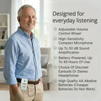 SuperEar SE9000HP Hearing Amplifier – Rechargeable Personal Sound Amplification System with Headphones & Earbuds, 50dB Boost, 3-Tone Selection