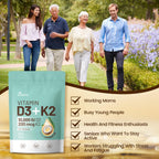 Vitamin D3 K2 10000 IU with MK7-300 Virgin Coconut Oil Softgels, 2 in 1 Vitamins D & K Complex | Vitamina D3 con K2 | Supports Calcium Absorption, Bone, Immune, & Heart Health – Easy to Swallow