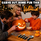 Upgraded Pumpkin Carving Kit for Adults & Kids with Professional Detail Sculpting Tools, Heavy Duty Stainless Steel Knife Set with Carrying Case for Halloween Decoration