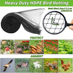 Garden Mesh Netting 10x50 FT - Heavy Duty Bird Net, Mesh Pest Barrier Reusable Ultra Fine Deer Fence Netting Crops Row Cover Raised Bed Protect Fruits Flower Vegetables from Bird Deer Squirrel