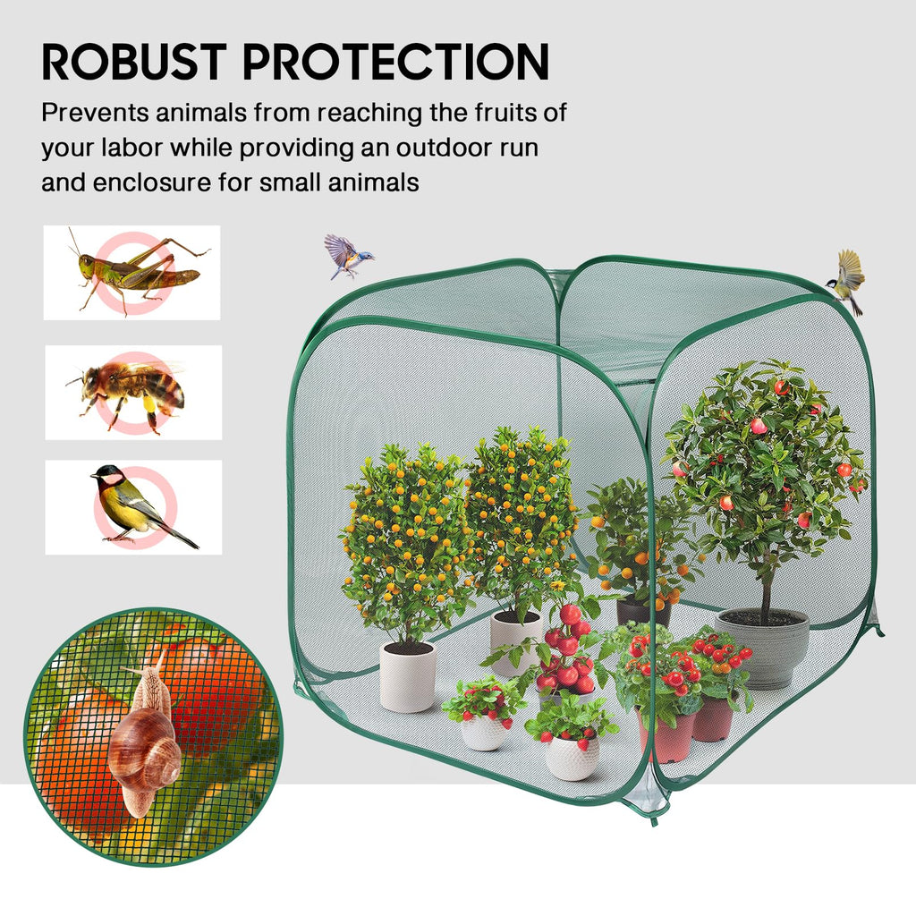 Pop Up Mesh Plant Cover, 35x35x38'' Garden Netting for Insect Protection